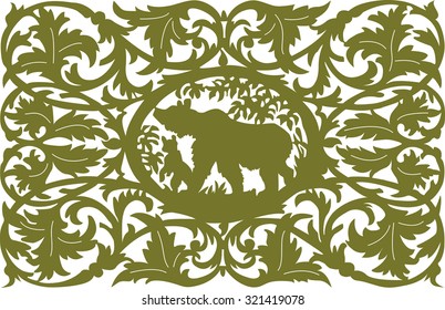 stencil animal bears