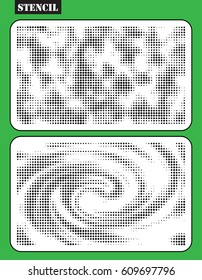 Stencil art. Halftone effect. Digital design. Dotted laser cutting template. Template pattern for decorative panel. Dotted background for design, wedding invitations, greeting cards, wallpaper.