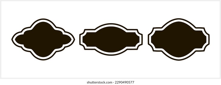 Icono de placa de patrón aislado Ilustración de material vectorial de borde de marco EPS 10