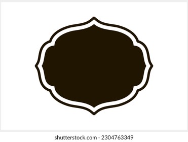 Icono de placa de patrón aislado Ilustración de material vectorial de borde de marco EPS 10