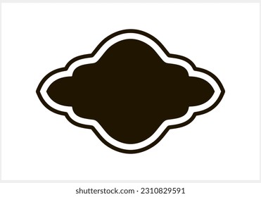 Icono de placa de patrón aislado Ilustración de material vectorial de borde de marco EPS 10