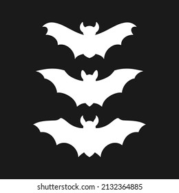 Stencil bat. Hand drawn art. Halloween symbol. Animal vector stock illustration. EPS 10