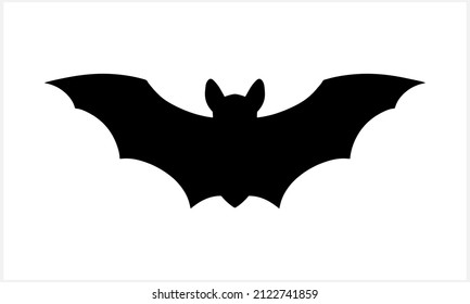Stencil bat isolated. Hand drawn art. Halloween symbol. Animal vector stock illustration. EPS 10
