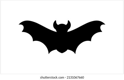 Stencil bat isolated. Hand drawn art. Halloween symbol. Animal vector stock illustration. EPS 10