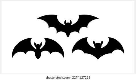 Stencil bat isolated. Hand drawn art. Halloween symbol. Animal vector stock illustration. EPS 10