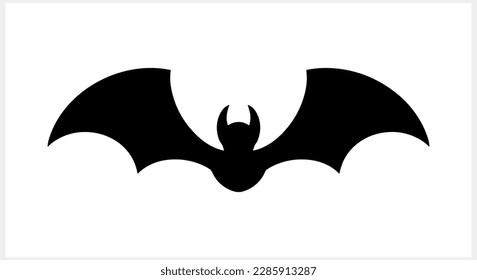 Stencil bat isolated. Hand drawn art. Halloween symbol. Animal vector stock illustration. EPS 10