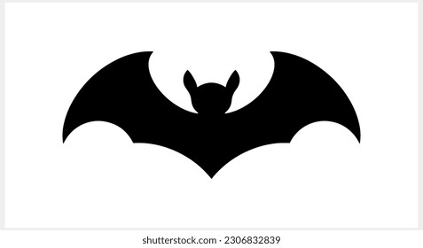 Stencil bat isolated. Hand drawn art. Halloween symbol. Animal vector stock illustration. EPS 10