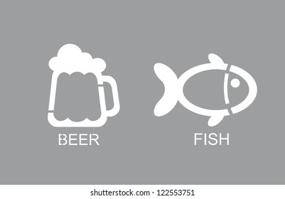 stencil beer and fish for signboard