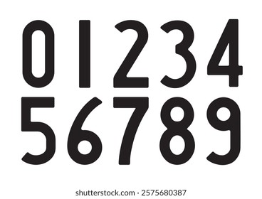 Stencil black numbers from zero to nine