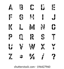 Stencil Black Vector Font