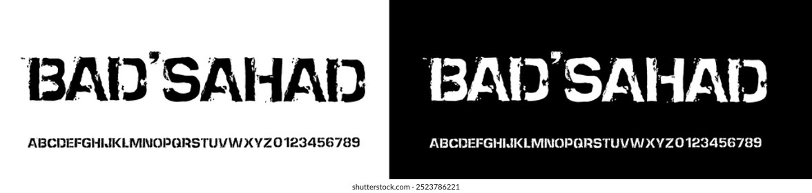 Stencil, bold, fierce, font, lettering, black and White, writing example