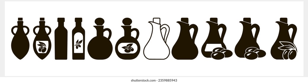 Stencil Flasche Amphora Jug Oliven Symbol Food Clip Art Vektorgrafik EPS10