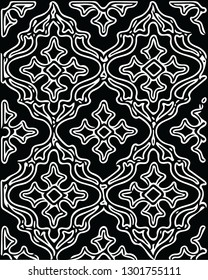 Stencil canvas antque decorative texture vector pattern design for creative ideas