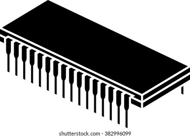 stencil of chip. second variant. vector illustration