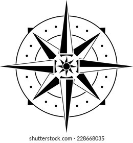 stencil of compass. vector illustration