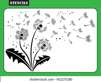 Stencil. Dandelion background vector. May be used for laser cutting or die cutting machines.