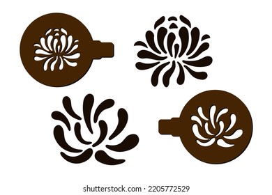 Stencil for decorating confectionery. Needle flowers of aster and dahlia