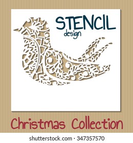 Stencil design template. Christmas collection. Vector illustration