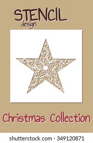 Stencil Design Template. Christmas Collection. Vector Illustration