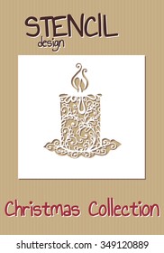 Stencil design template. Christmas collection. Vector illustration