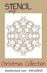 Stencil design template. Christmas collection. Vector illustration