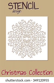 Stencil design template. Christmas collection. Vector illustration