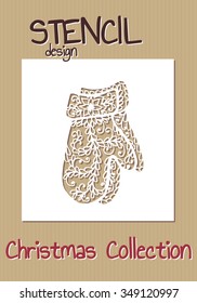 Stencil design template. Christmas collection. Vector illustration