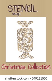 Stencil design template. Christmas collection. Vector illustration