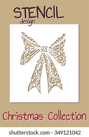 Stencil design template. Christmas collection. Vector illustration