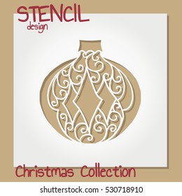 Stencil design template. Christmas collection. Vector illustration