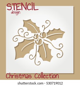Stencil design template. Christmas collection. Vector illustration