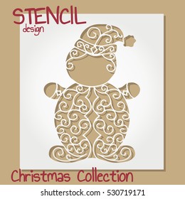 Stencil design template. Christmas collection. Vector illustration