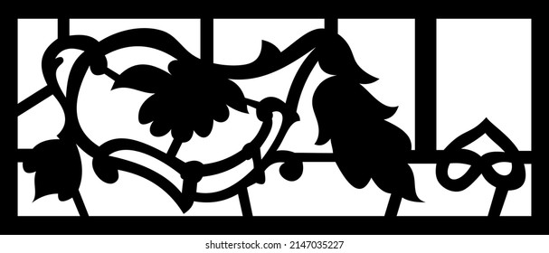 Vector de patrón de vidrio de la puerta del esténcil