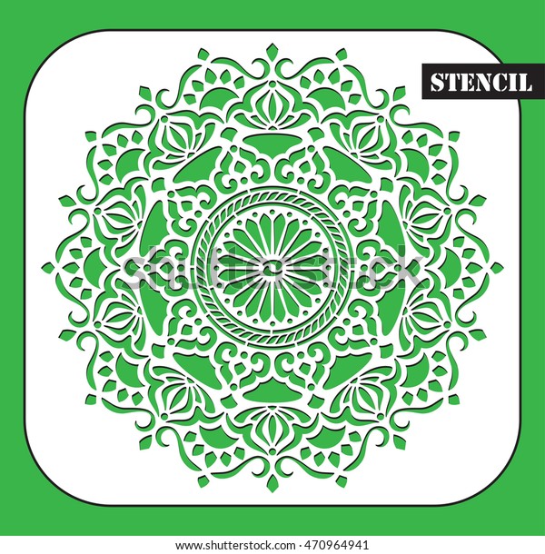 Stencil Ethnic Decorative Background Islam Arabic Stock Vector (Royalty