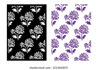 Stift mit Blumenmuster zum Dekorieren von Oberflächen. Nahtlose Schablone mit Ostersilhouette.