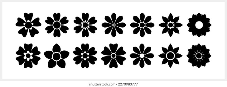 Stencil flower icon isolated Cartoon clipart Vector stock illustration EPS 10