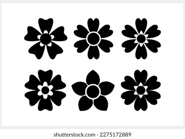 Stencil flower icon isolated Cartoon clipart Vector stock illustration EPS 10