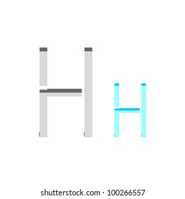 Stencil font letter H