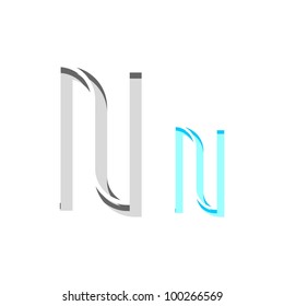 Stencil font letter N