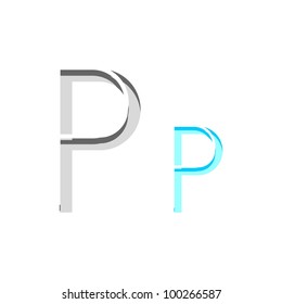 Stencil font letter P