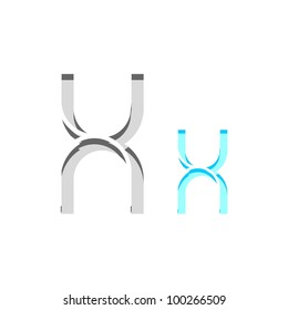 Stencil font letter X