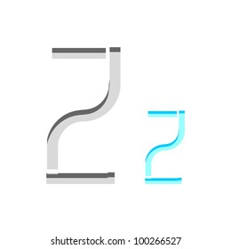 Stencil font letter Z