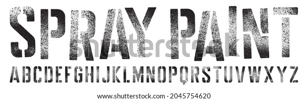 Stencil font with spray paint texture. Highly\
detailed vector textures taken from high res scans. Compound path\
and optimised. Original design\
font