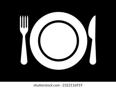 Stencil fork knife icon Food clipart Vector stock illustration EPS 10