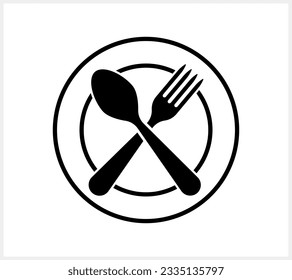 Stencil Gabelspion Symbol einzeln Food Clip Art Vektorgrafik EPS10