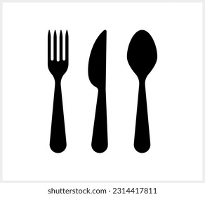 Stencil Gabelschmiede-Messer-Symbol einzeln Food Clip Art Vektorgrafik EPS10