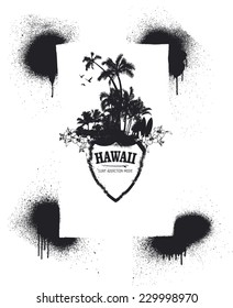 stencil frame with Hawaiian summer shield