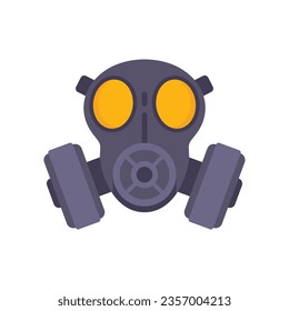 Stencil gas mask icon flat vector. Chemical air. Toxic army isolated