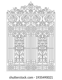 stencil gate with vintage ornament on a white background. laser cut