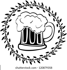 stencil of glass of beer. vector illustration
